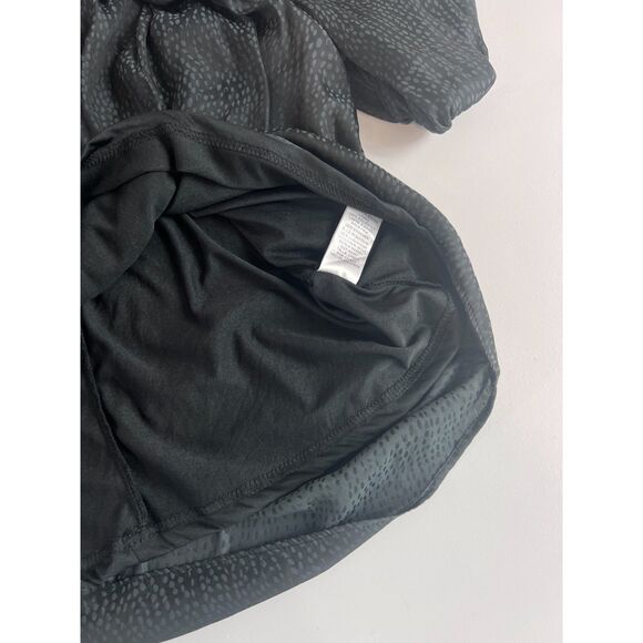 Pants Store Women's Short Puff Sleeve Blouse Lined Black Polyester Top Size S - Picture 4 of 10